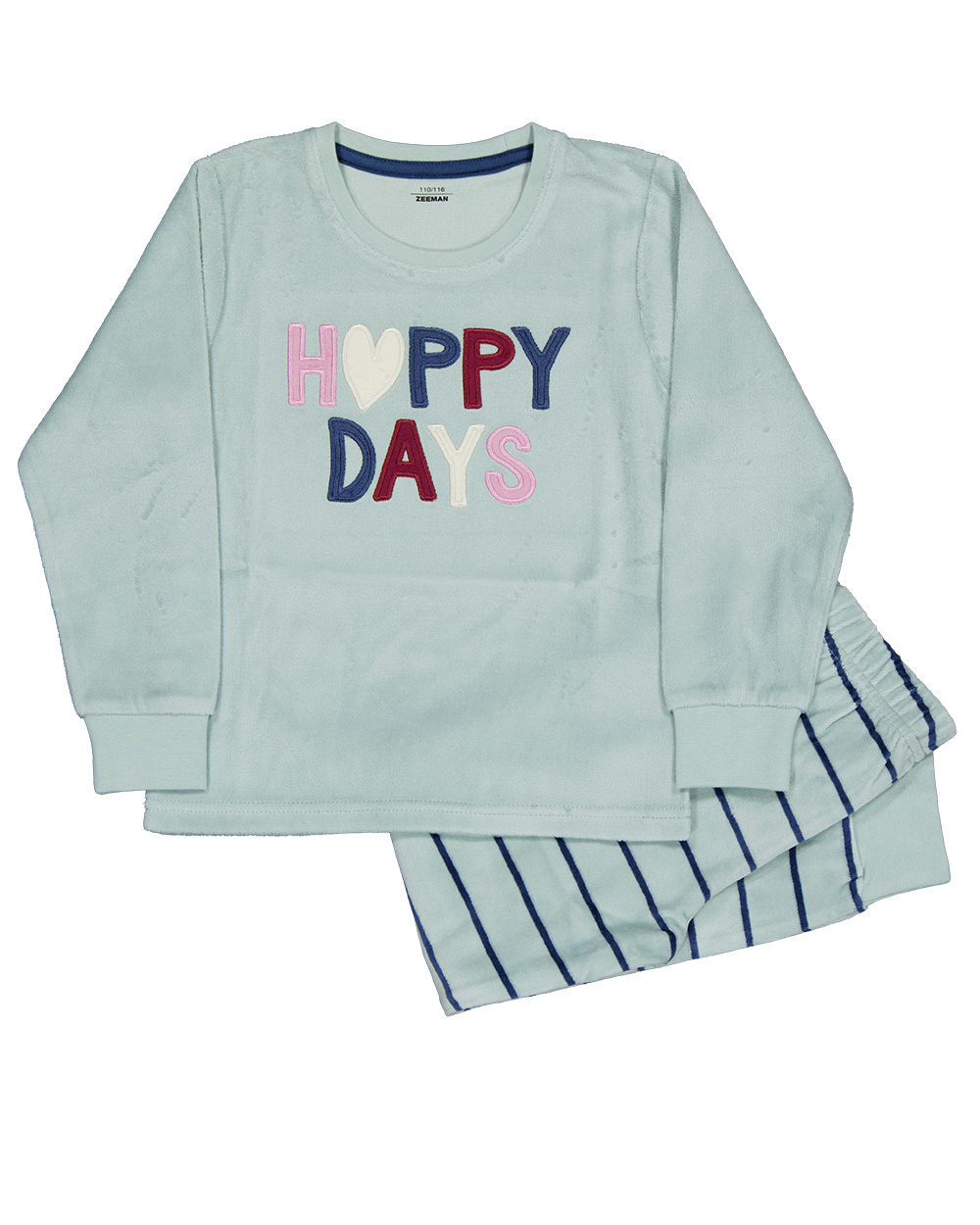Velours meisjes pyjama Lange mouwen Lichtgroen kopen? Goed en goedkoop