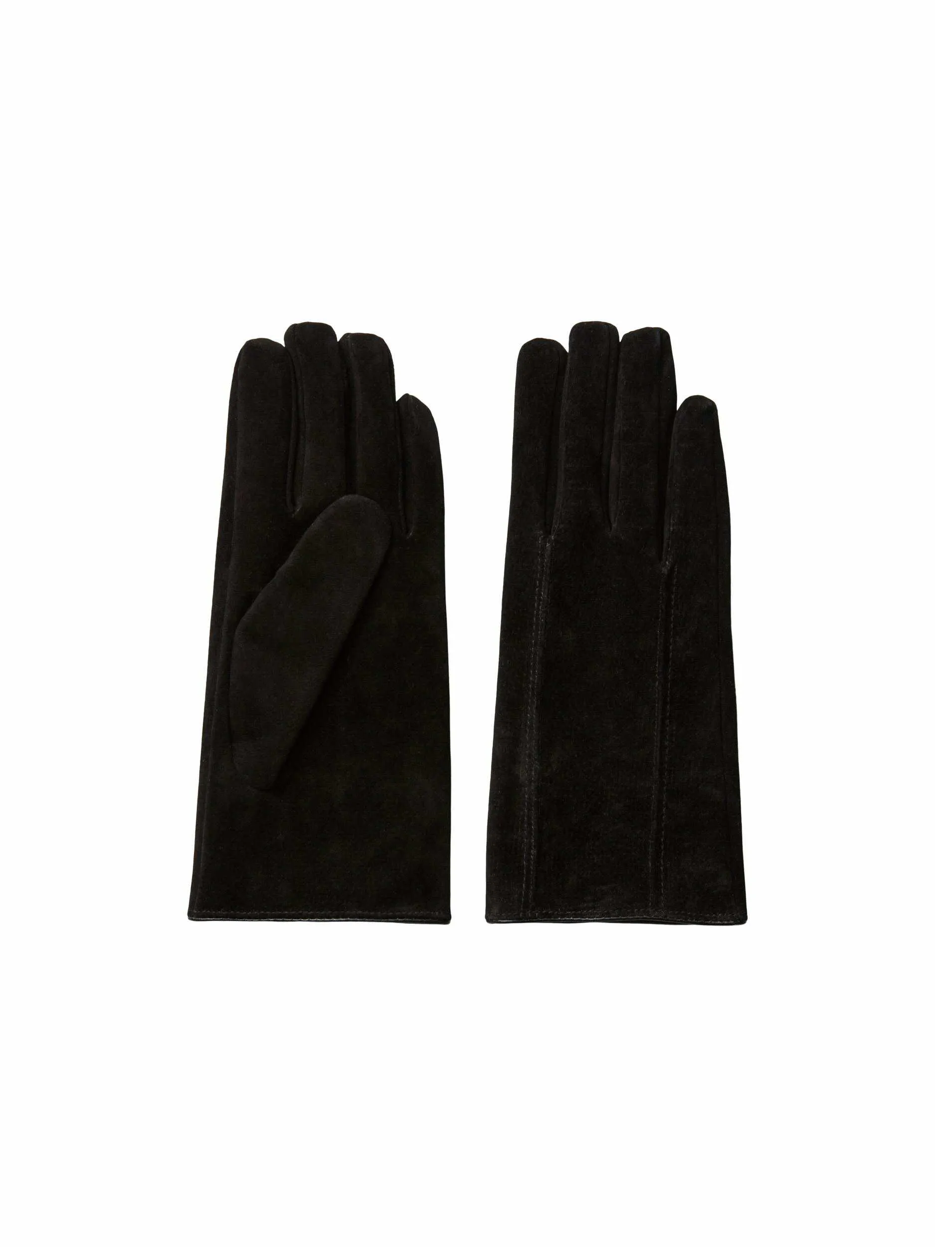 PIECES Handschuh Schwarz Leder  Damen