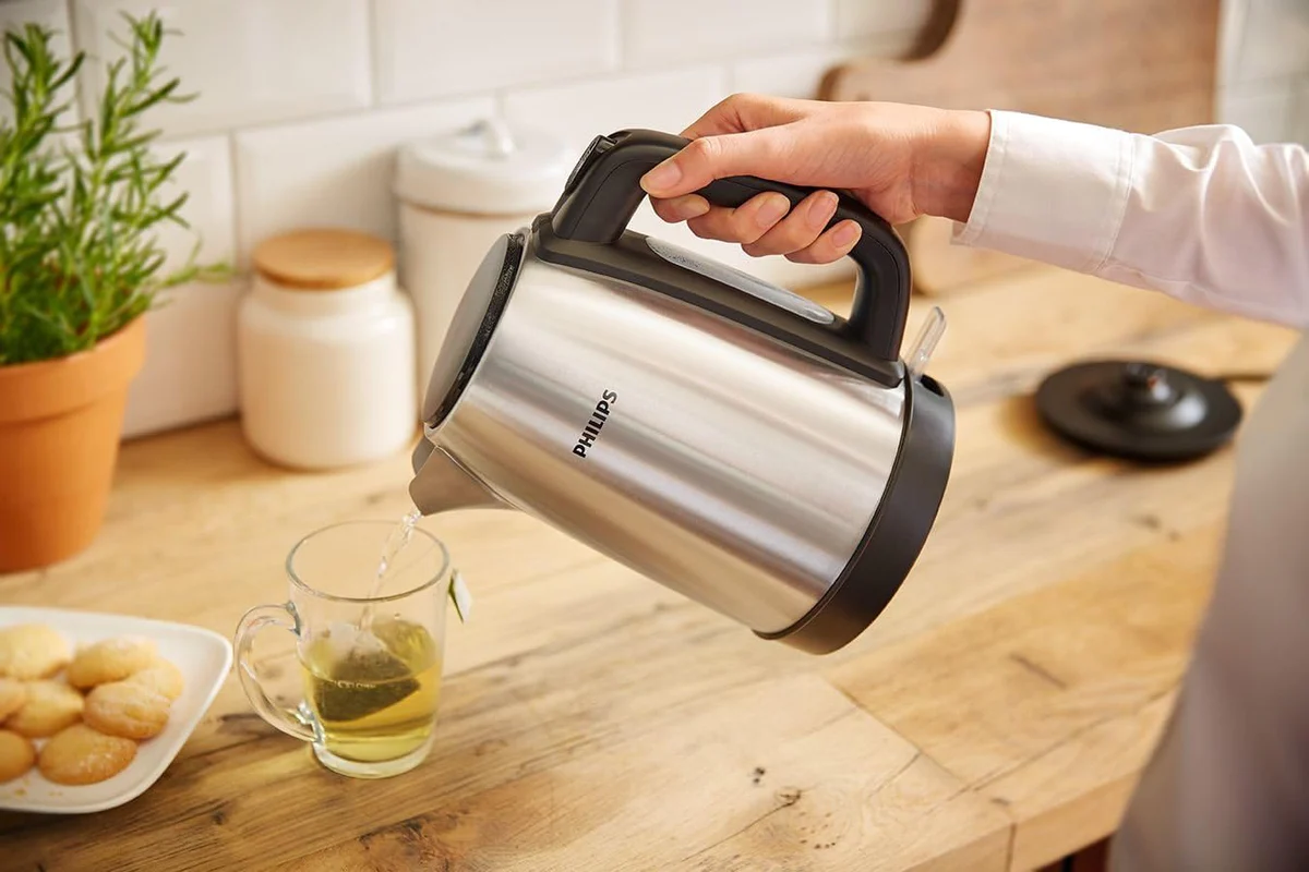 bouilloire électrique de 1,7L 2200W gris noir Philips