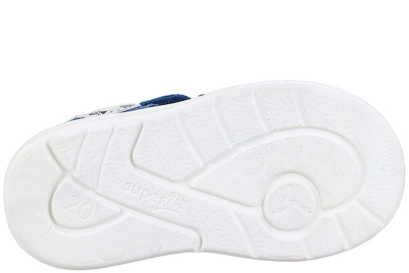 SUPERFIT BUMBLEBEE SANDAL I BLÅ NUBUCK MED FODBOLD