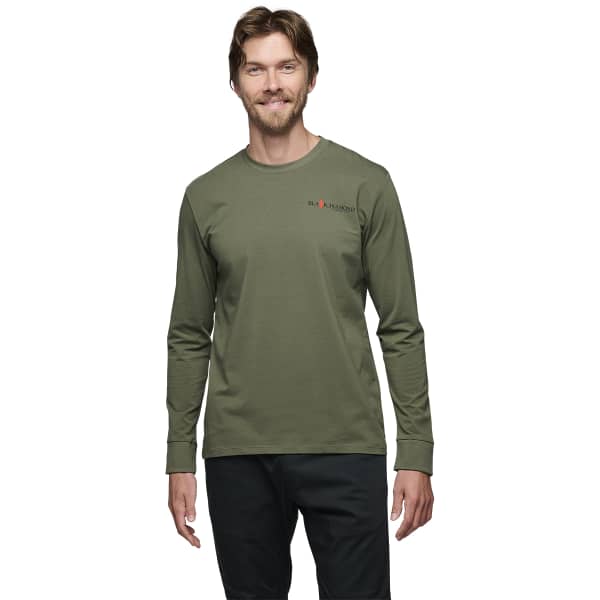 T-shirt escalade BLACK DIAMOND HERITAGE WORDMARK LS TEE TUNDRA