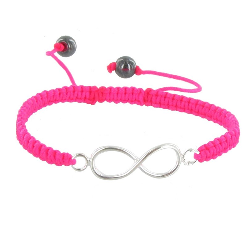 Bracelet Argent Infini Lien Tréssé Fluo - Classics - Rose