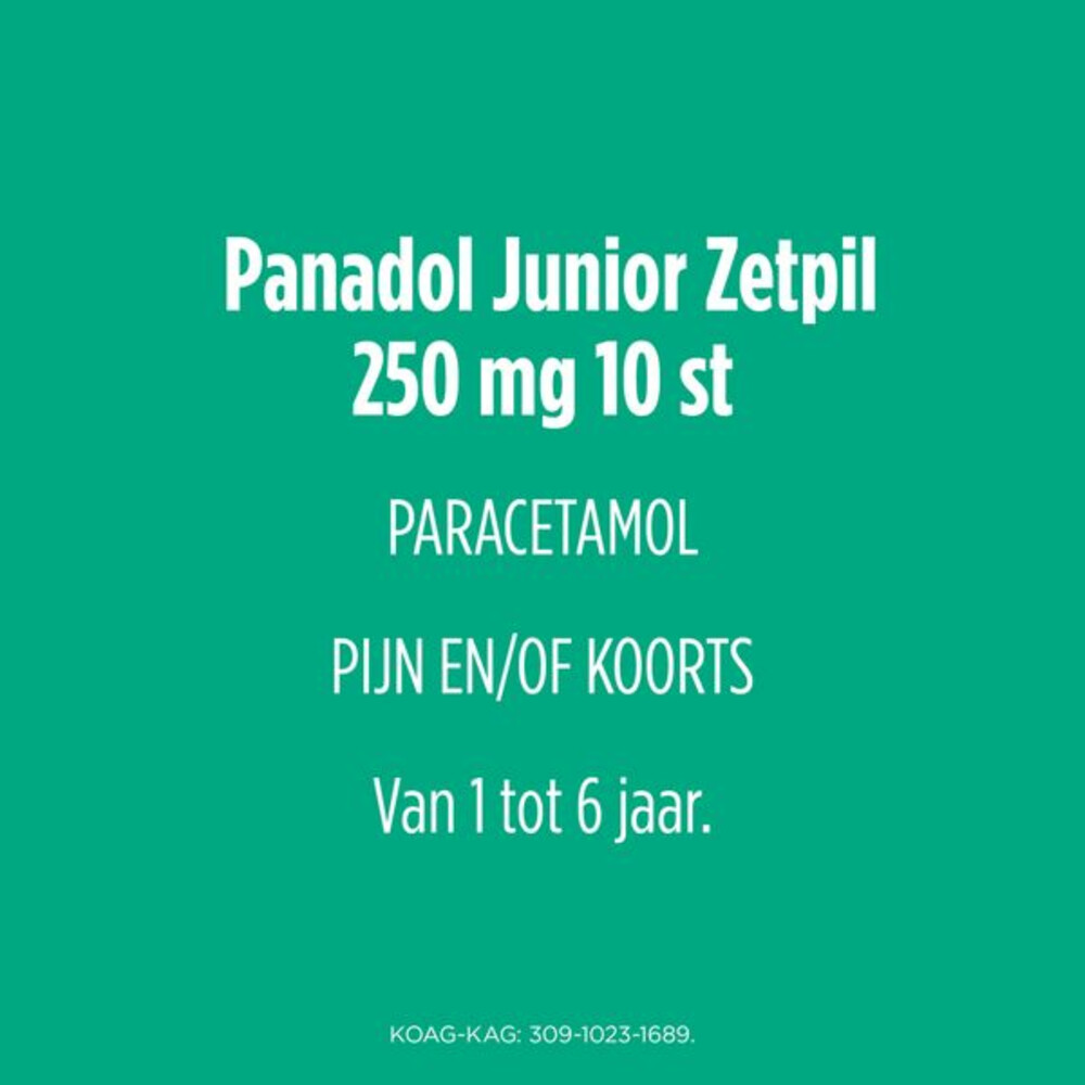 Panadol Junior Zetpillen 250 mg 1 jaar - 6 jaar10 stuks