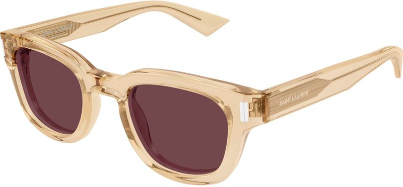 SAINT LAURENT Uniseks SAINT LAURENT SL 838 008 Zonnebrillen Acetaat Geel Altviool Rotonde