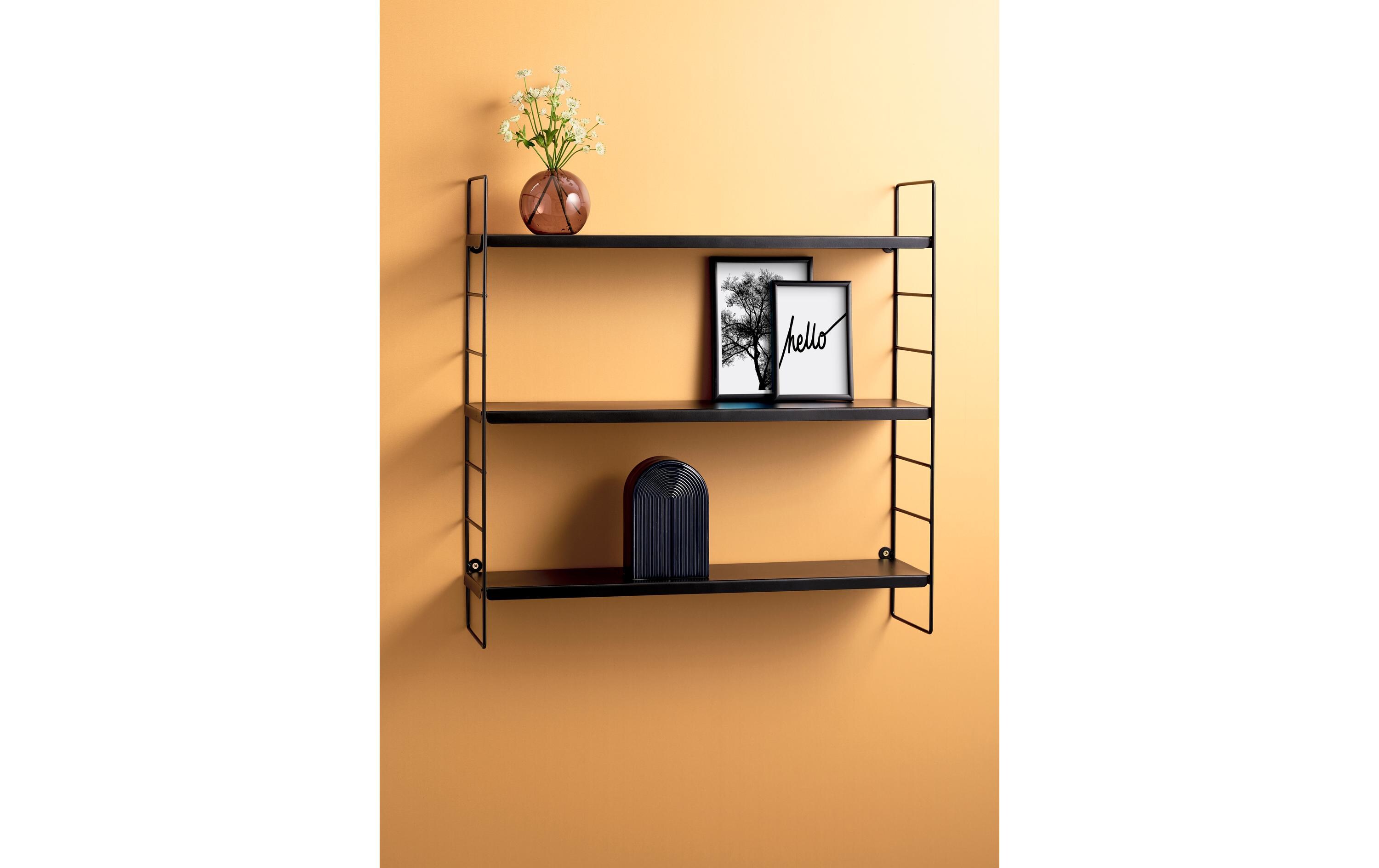 Wandregal 58 x 16 x 58 cm, SchwarzWandablage