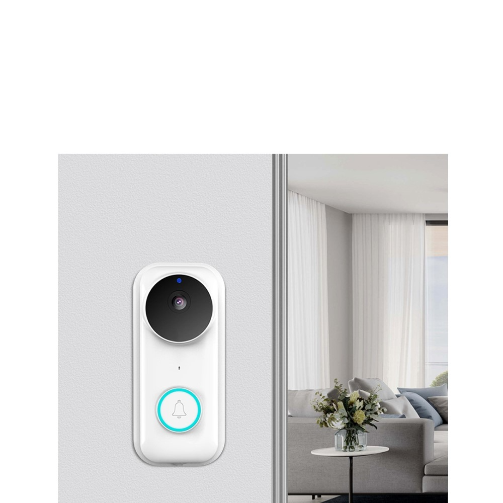 Drahtlose WiFi Video Türklingel Türsprechanlage Nachtsicht Funktion   Optischer Klingel für iOS/Android (IP65) - Weiss