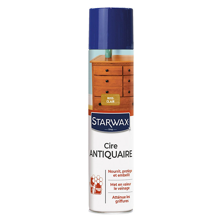 Cire antiquaire aérosol bois ciré clair Starwax 300ml