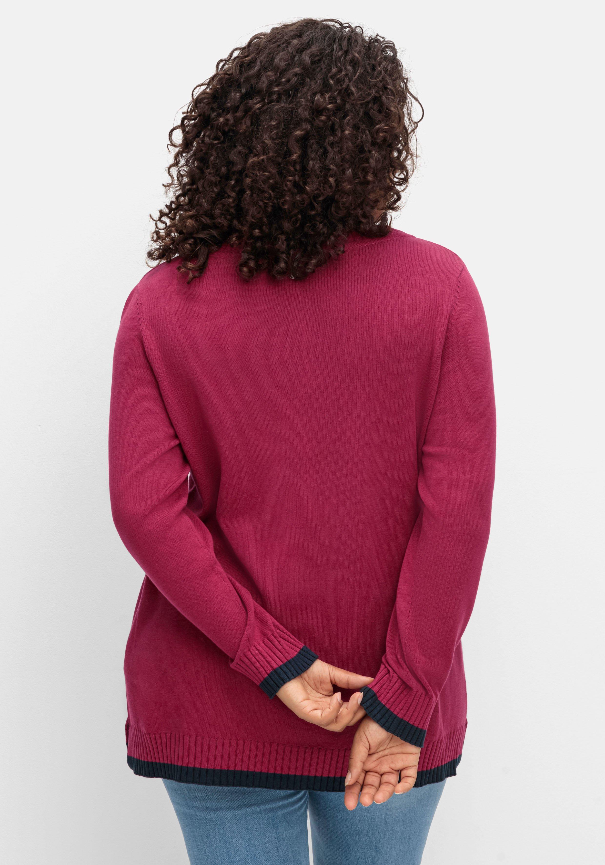 Pullover mit Wording im Intarsienstrick