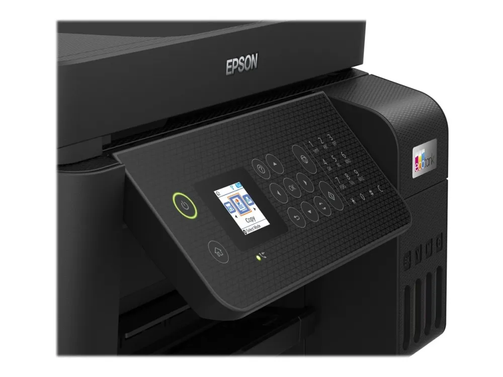 Epson EcoTank ET-4800 - Multifunktionsprinter - farve - blækprinter - kan genopfyldes - A4 (medie) - op til 10 spm (udskriver) - 100 ark - 33.6 Kbps - USB, LAN, Wi-Fi - sort