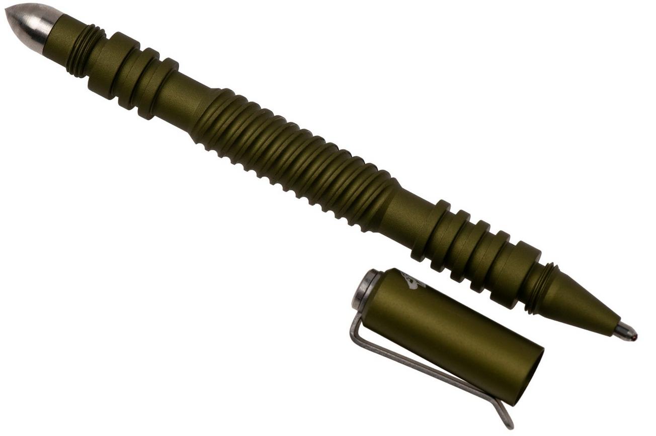 Rick Hinderer Spiral Investigator Pen, Aluminum, Stonewash Matte OD Green, tactische pen