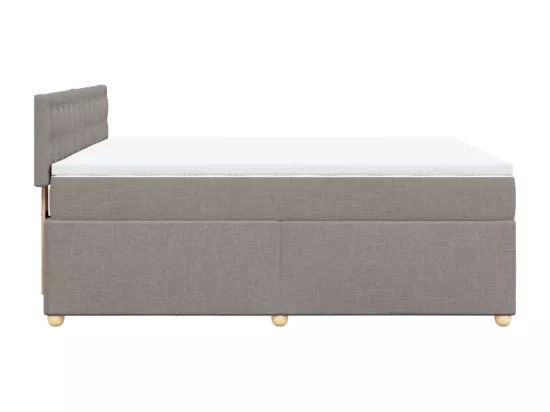 Sommier à lattes de lit avec matelas Taupe 140x190 cm Tissu
