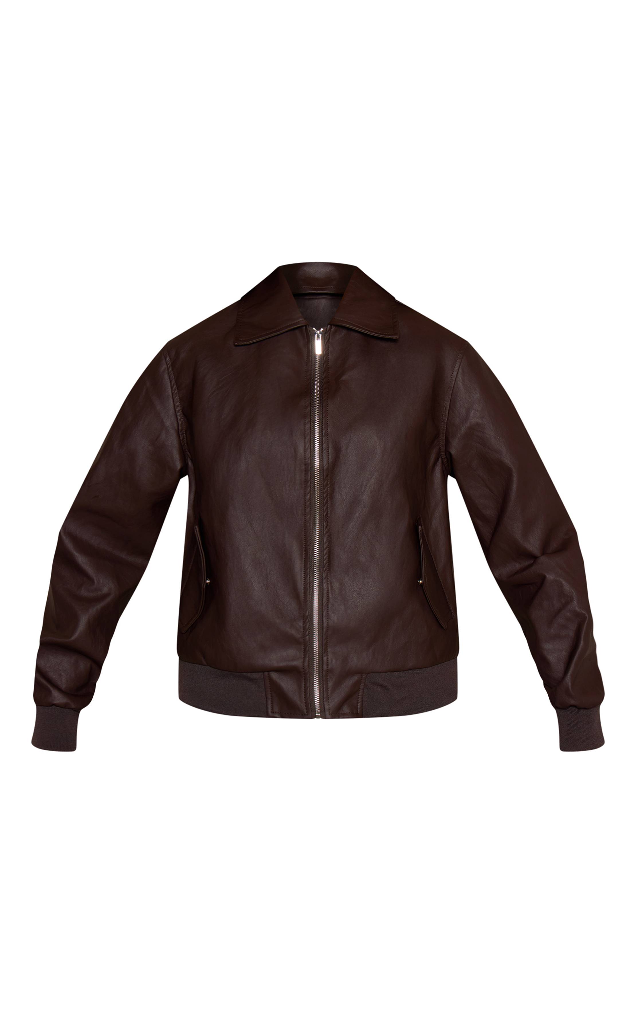 Dark Chocolate Veste Bomber En Synthétiquecuir