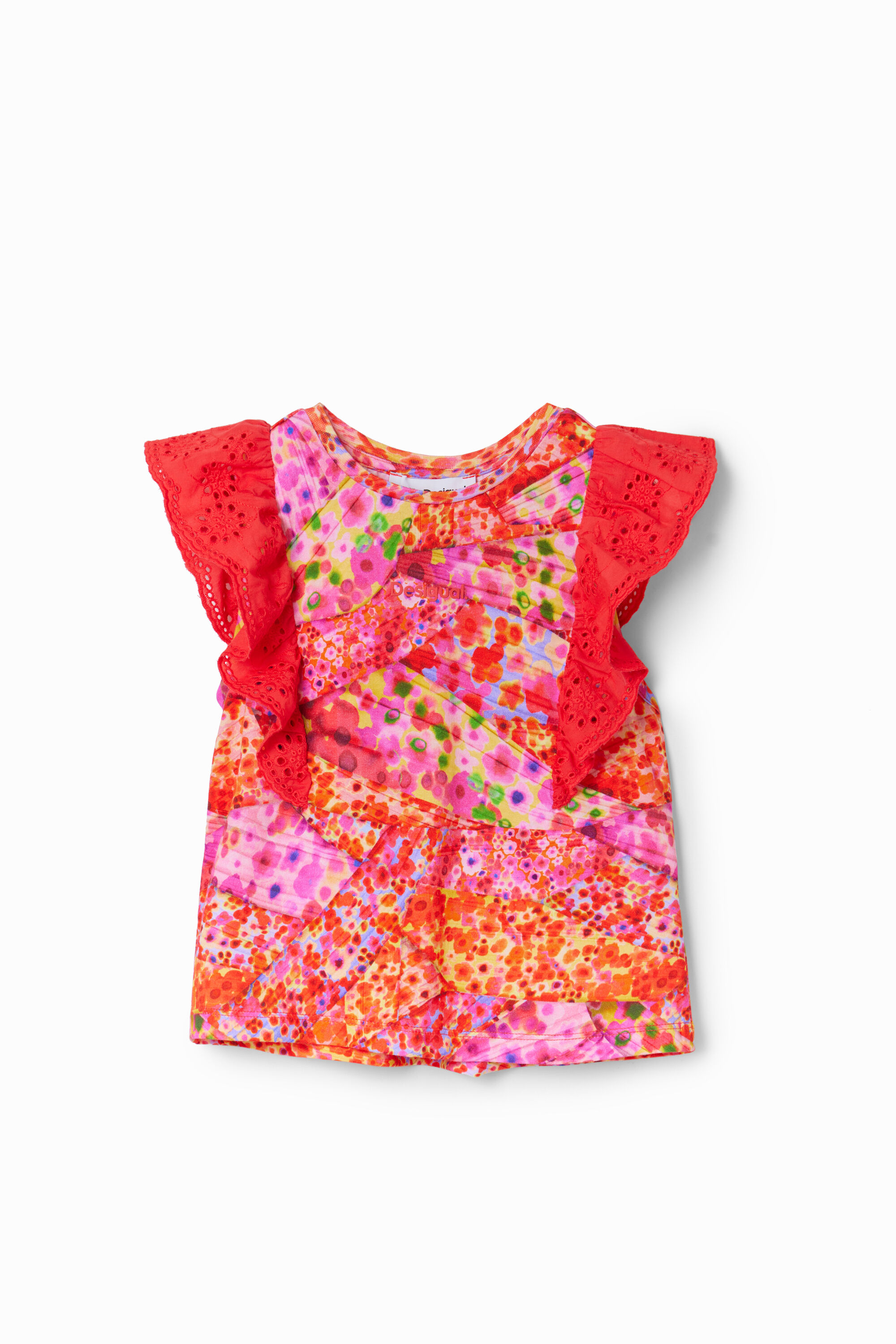 T-shirt fleurs volants