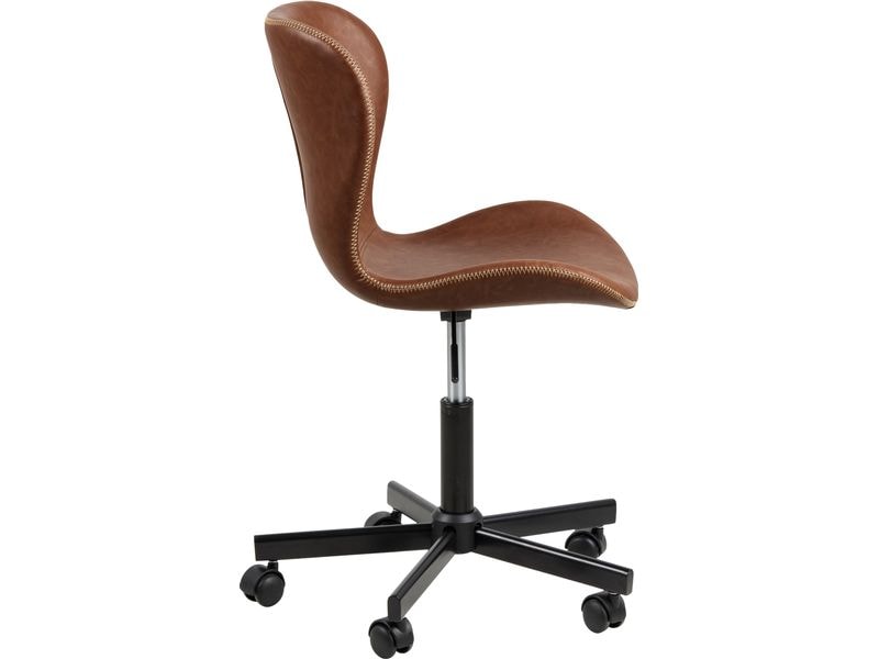 AC Design Bürostuhl Batilda, mit Polsterrücken, Cognac Schreibtischstuhl im Lederlook