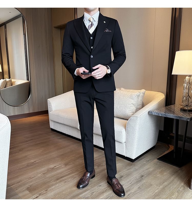 Blueforce - Set: effen blazer met knoopjes + pantalon