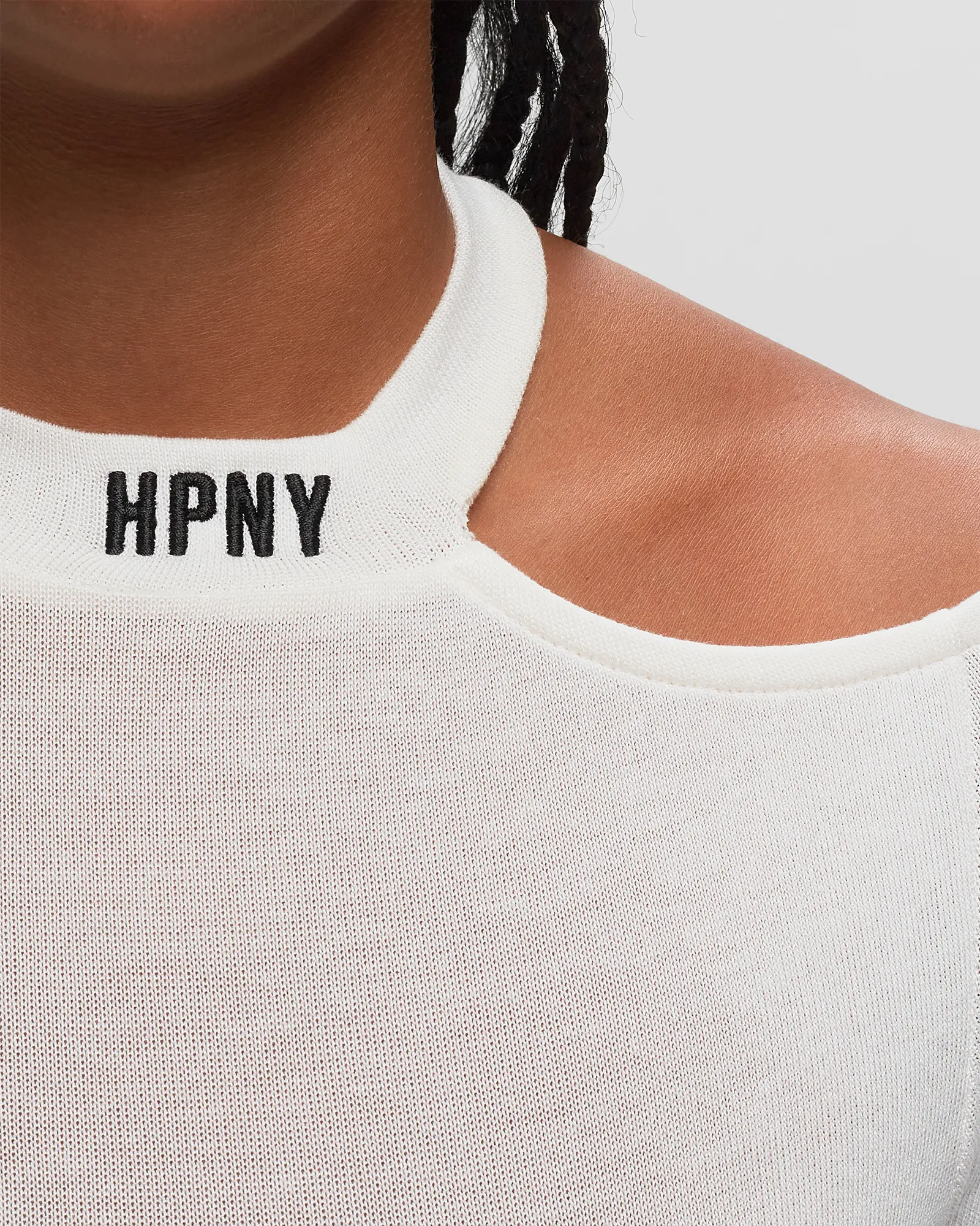Heron Preston HPNY EMB CUT SHOULDER TOP