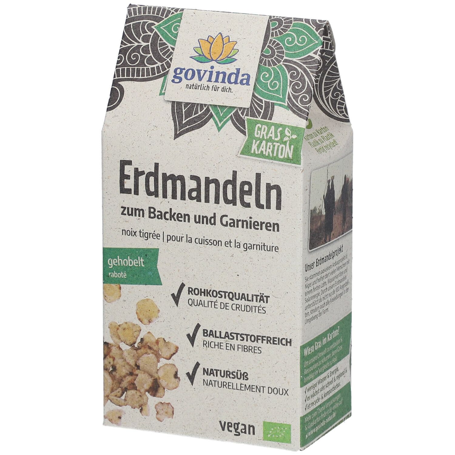 Govinda Bio Erdmandel-Blättchen gehobelt