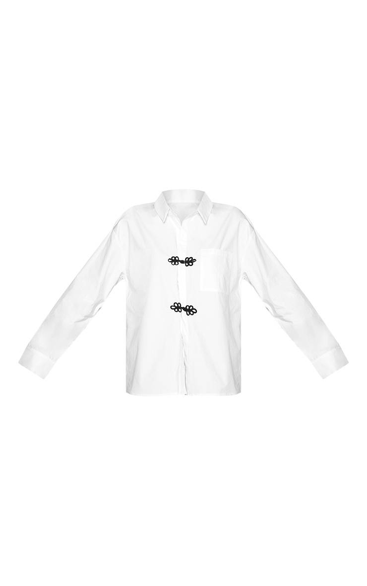 Blanc Chemise Oversize À Boutons Contrastés