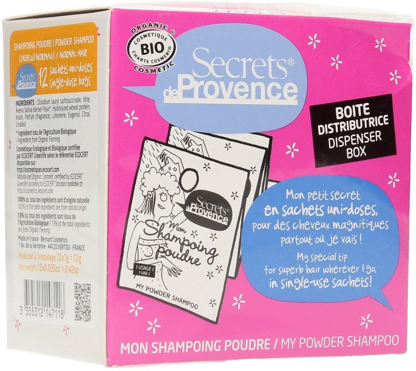 Secrets de Provence  Shampoo-Pulver für normales Haar, 12 g