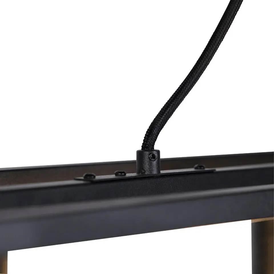 Qazqa hanglampen cage zwart e27