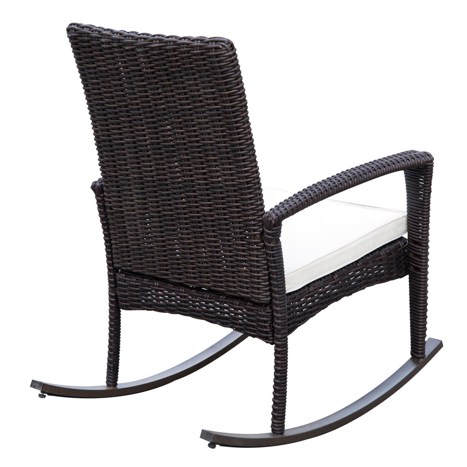 Outsunny Polyrattan Schaukelstuhl mit Kissen 88 x 66 x 98 cm (LxBxH)
