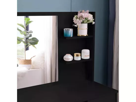 Coiffeuse table de maquillage avec miroir tiroir et tabouret AORO