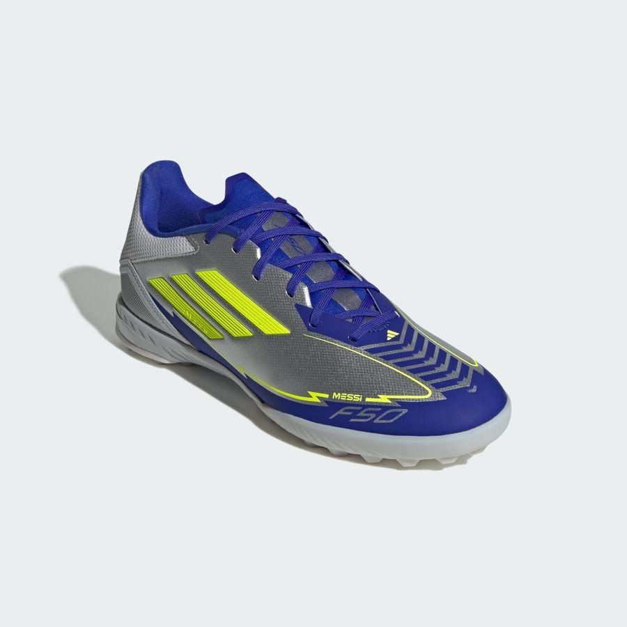 adidas F50 Messi League TF La Vida Rapida - Argenté/Jaune/Bleu