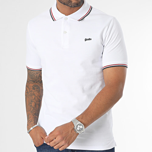 Polo Manches Courtes Vintage Tipped Blanc