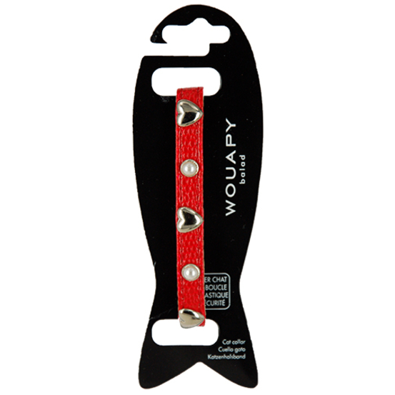 Collier original cœur rouge pour chat