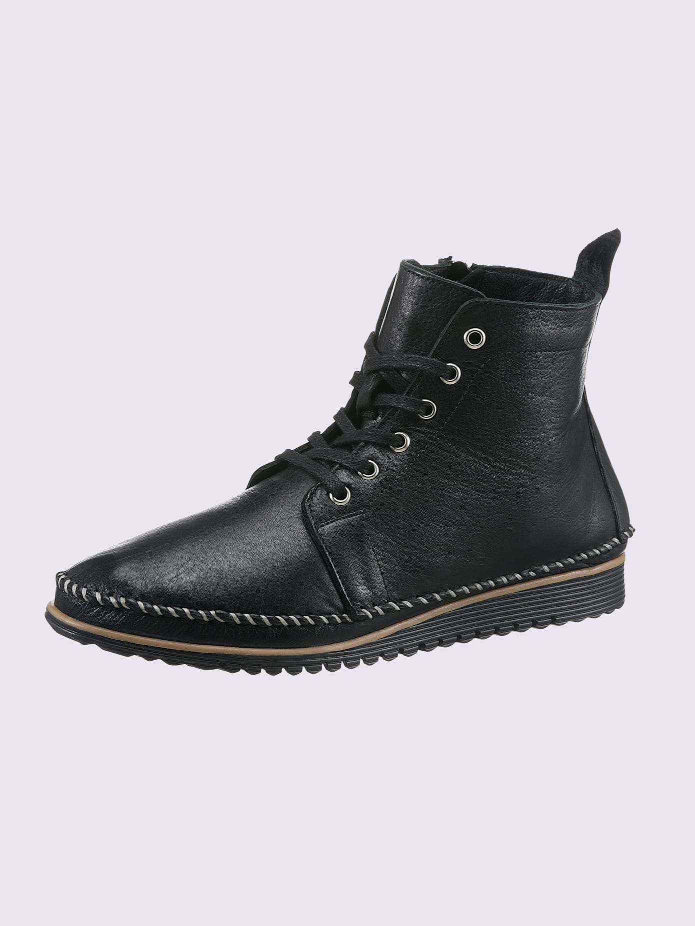 Bottines à lacets cuir nappa de vache