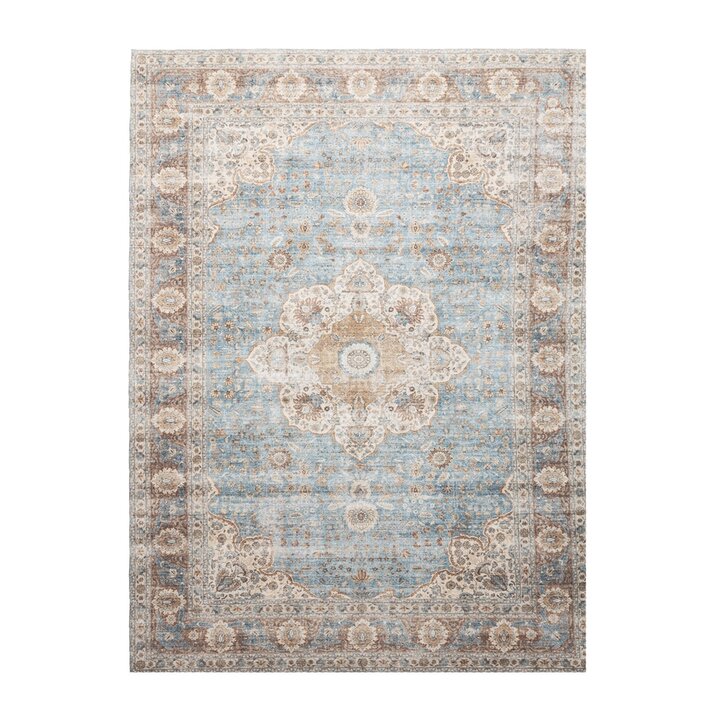 Binnen- en buitenkleed - Kairo Medaillon Lichtblauw/Creme