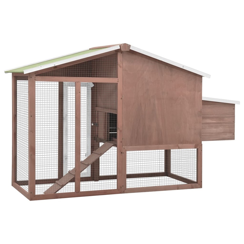Poulailler avec nichoir 191 x 67 x 117 cm bois de sapin massif moka et blanc