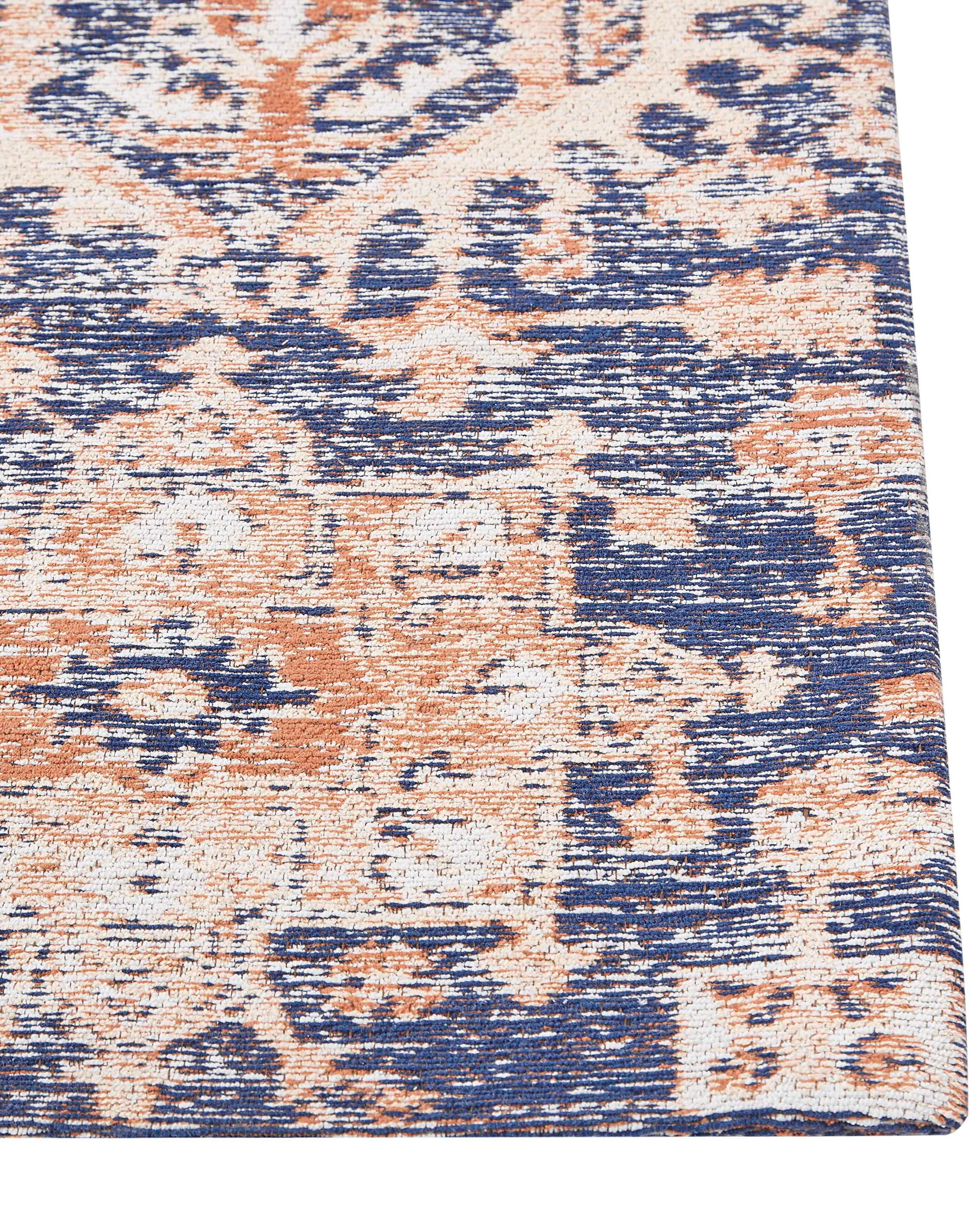 Vloerkleed KURIN Blauw 80 x 300 cm Katoen