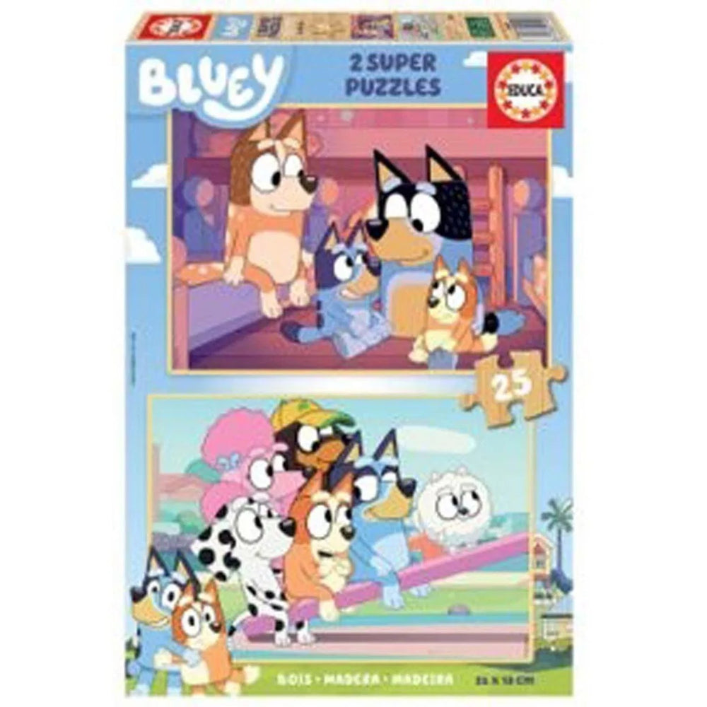 Køb Educa Puslespil Bluey 2 X 25 Brikker, Træ