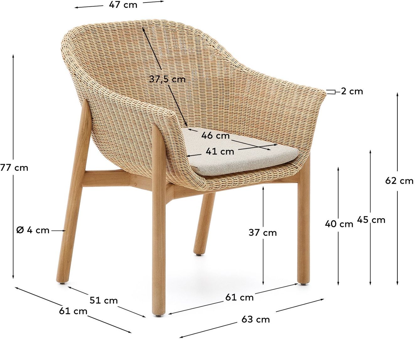 Kave Home   Galea Tuinstoel