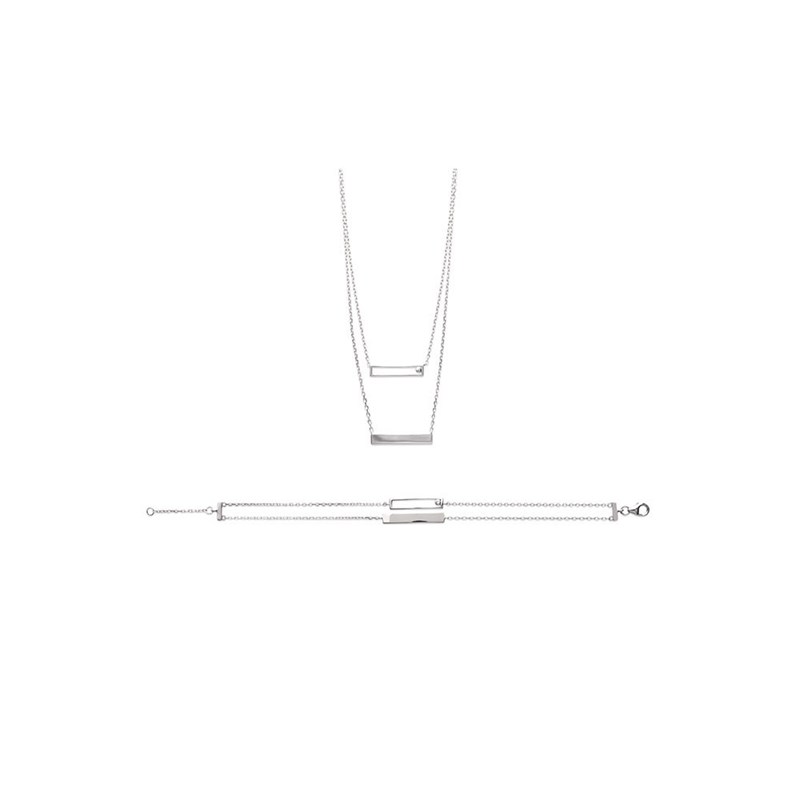 Collier Femme - Argent 925 - Oxyde de zirconium - Longueur : 40 cm
