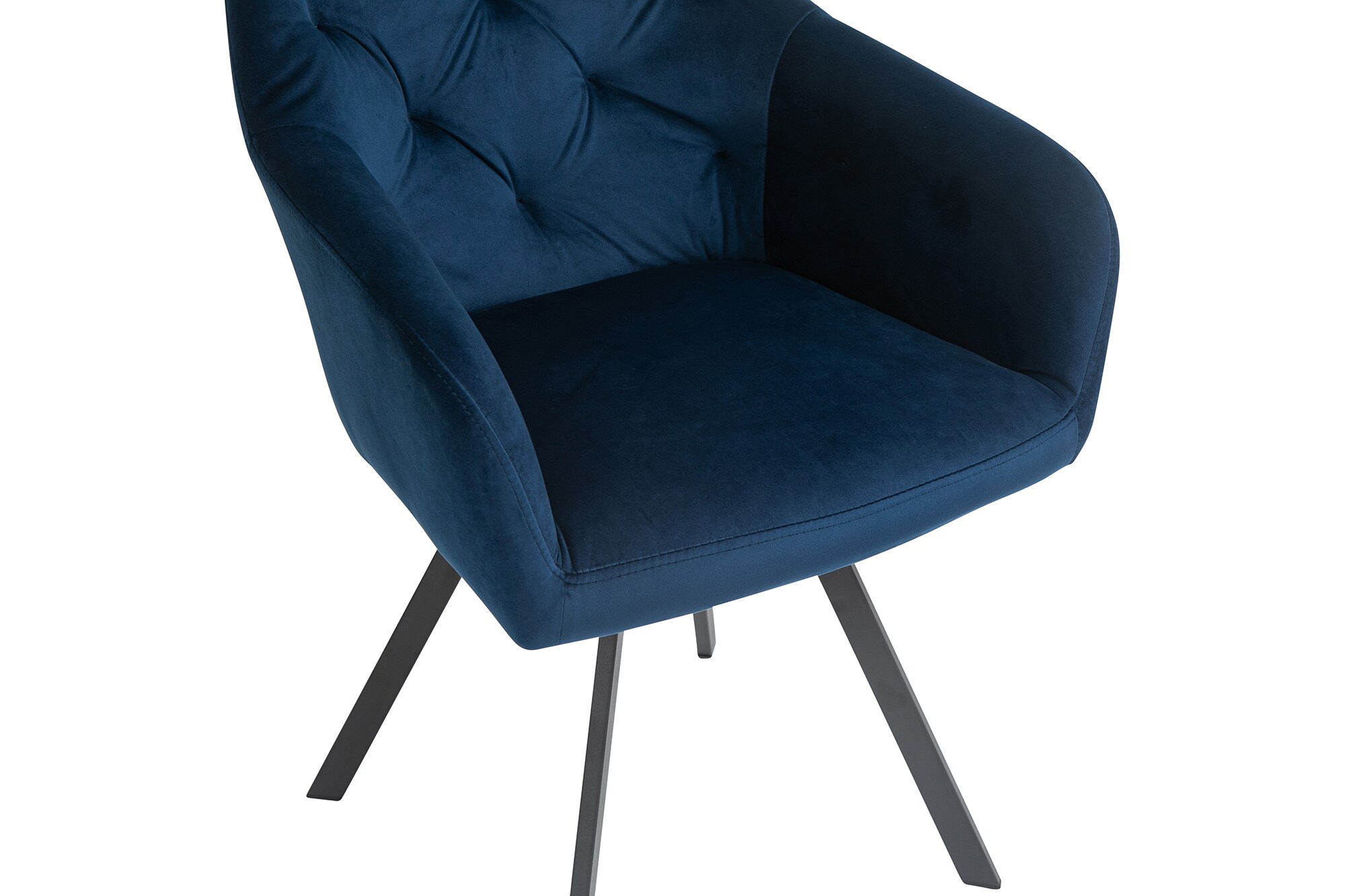 Armlehnstuhl Drehfunktion blau Esszimmerstuhl Polsterstuhl Wohnzimmer Stuhl