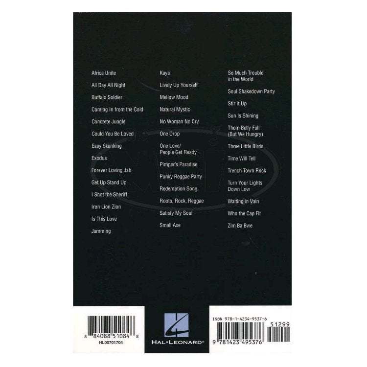 Hal Leonard Bob Marley Guitar Chord Songbook