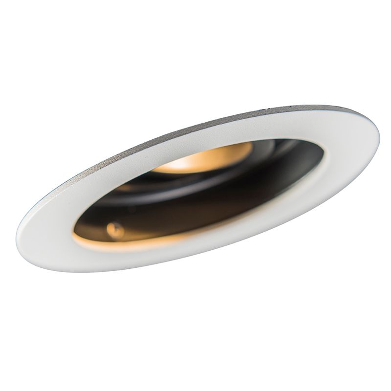 Moderne inbouwspot wit staal set van 5 - Rondoo