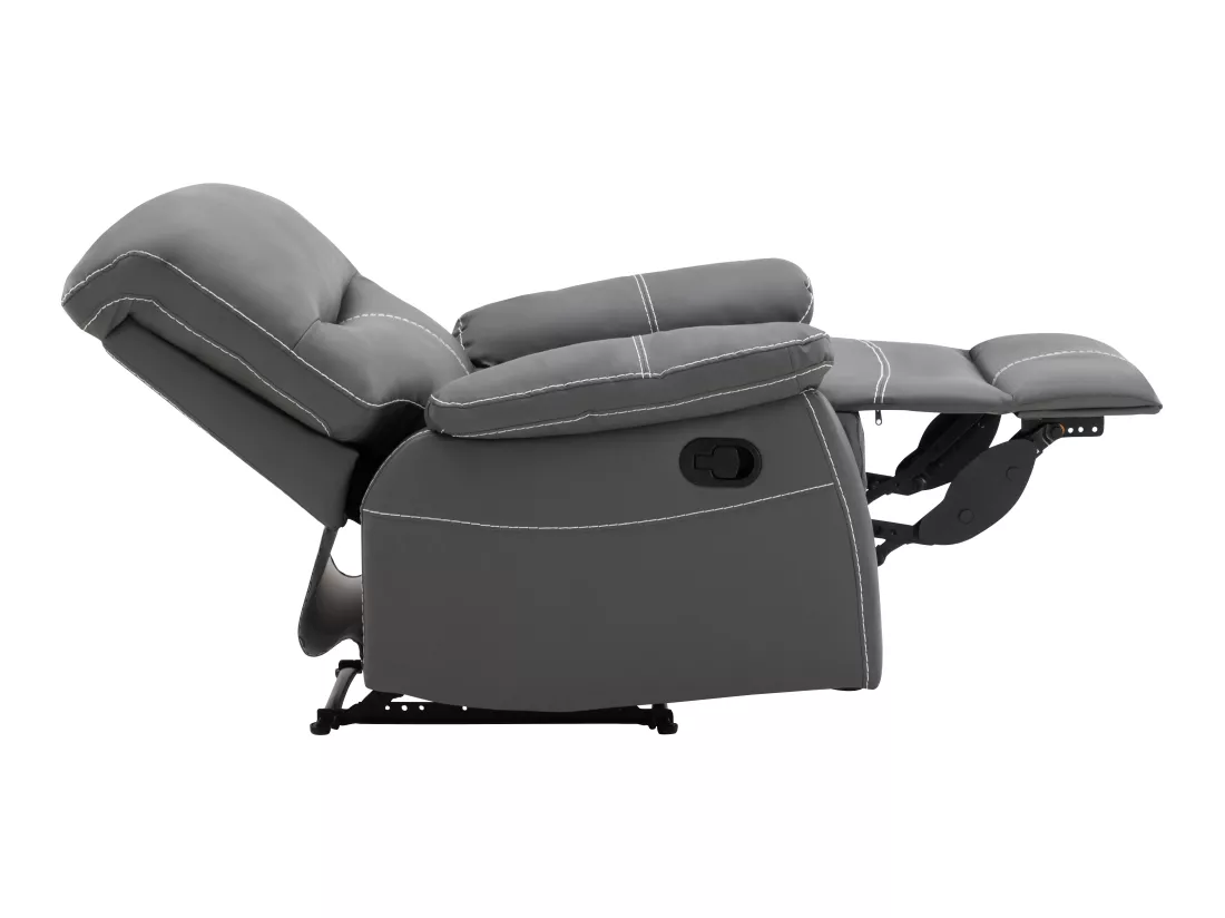 Fauteuil relax en simili gris CANBY
