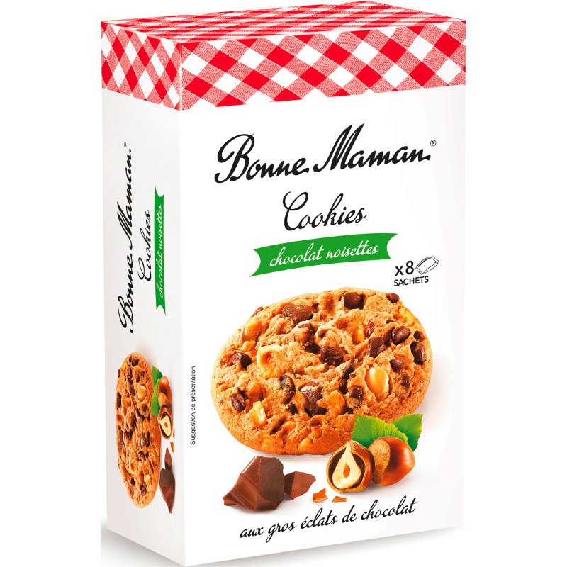 Cookies choco noisettes Bonne Maman  - Paquet de 225 g