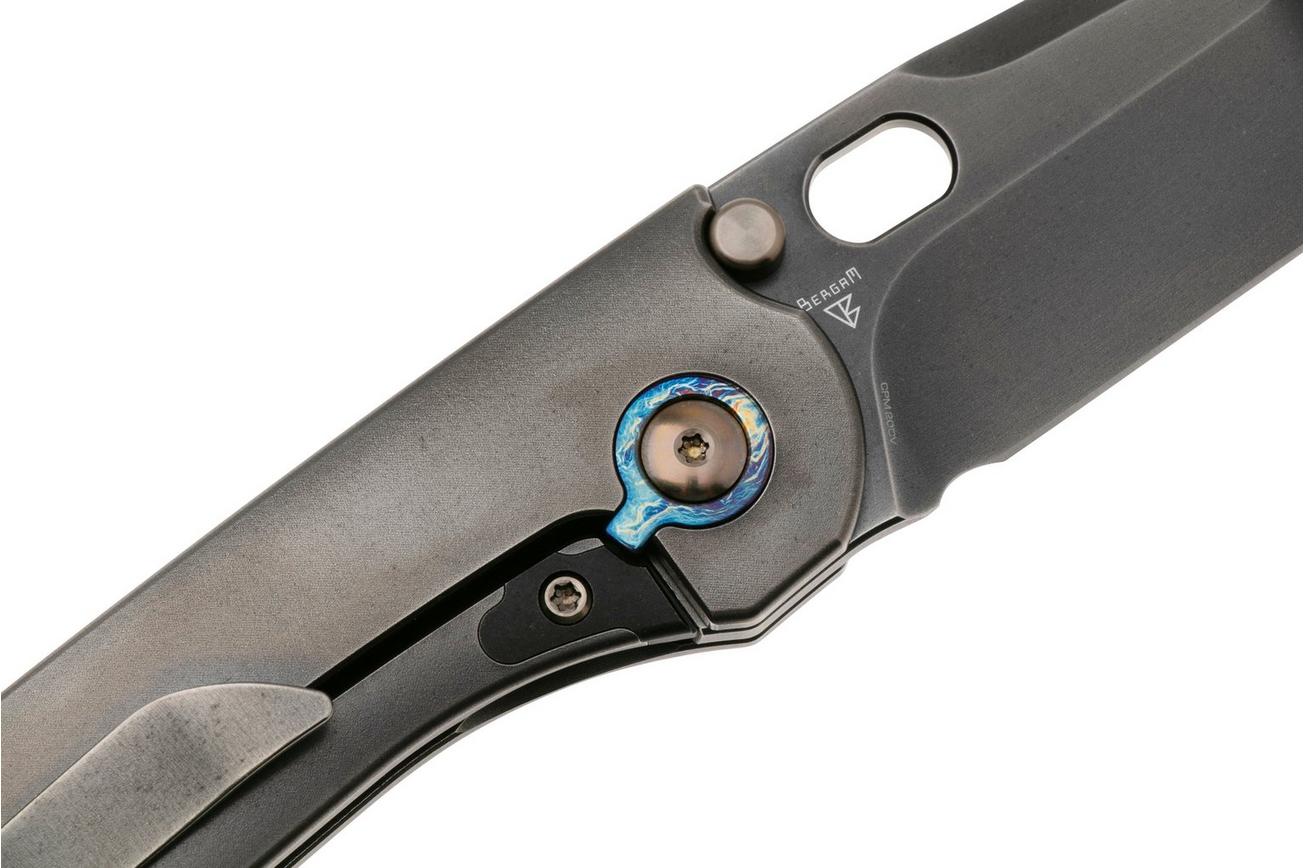 WE Knife Attor WE23037B-1 Polished Gray CPM 20CV, Gray Titanium zakmes, Dalibor Bergam design