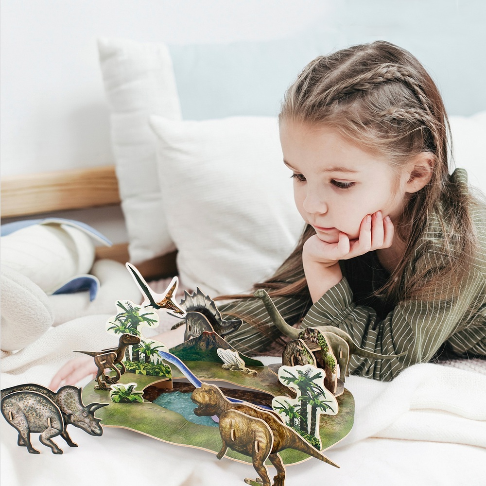 National Geographic Kids: 43-teiliges 3D-Puzzle „Dinosaurierpark“