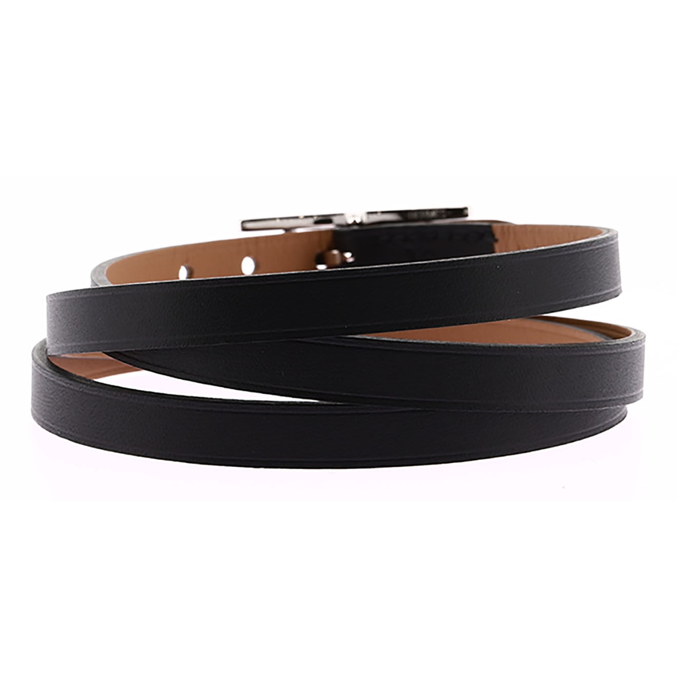 Hermès Bracelet Behapi triple tour en Cuir noir - Très bon état