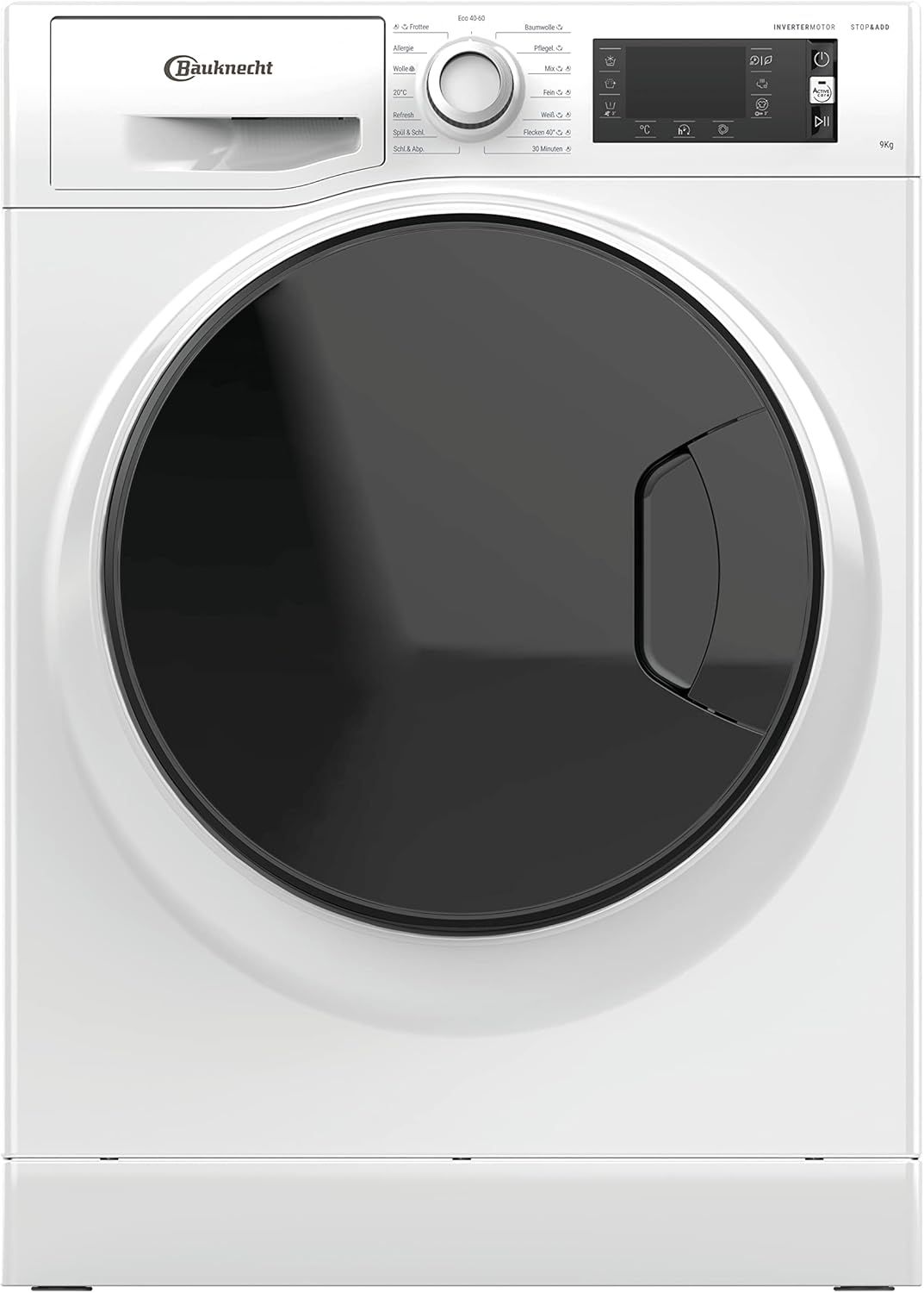 Bauknecht WM Elite 9AA Waschmaschine/ 9 kg/ 1400 U/min/Energieeffizienzklasse A/ActiveCareColor+/ A-20%/ SteamHygiene-Antivirus/SteamRefresh/Stop&Add-Nachlegefunktion/Volle Ladung 45Min.