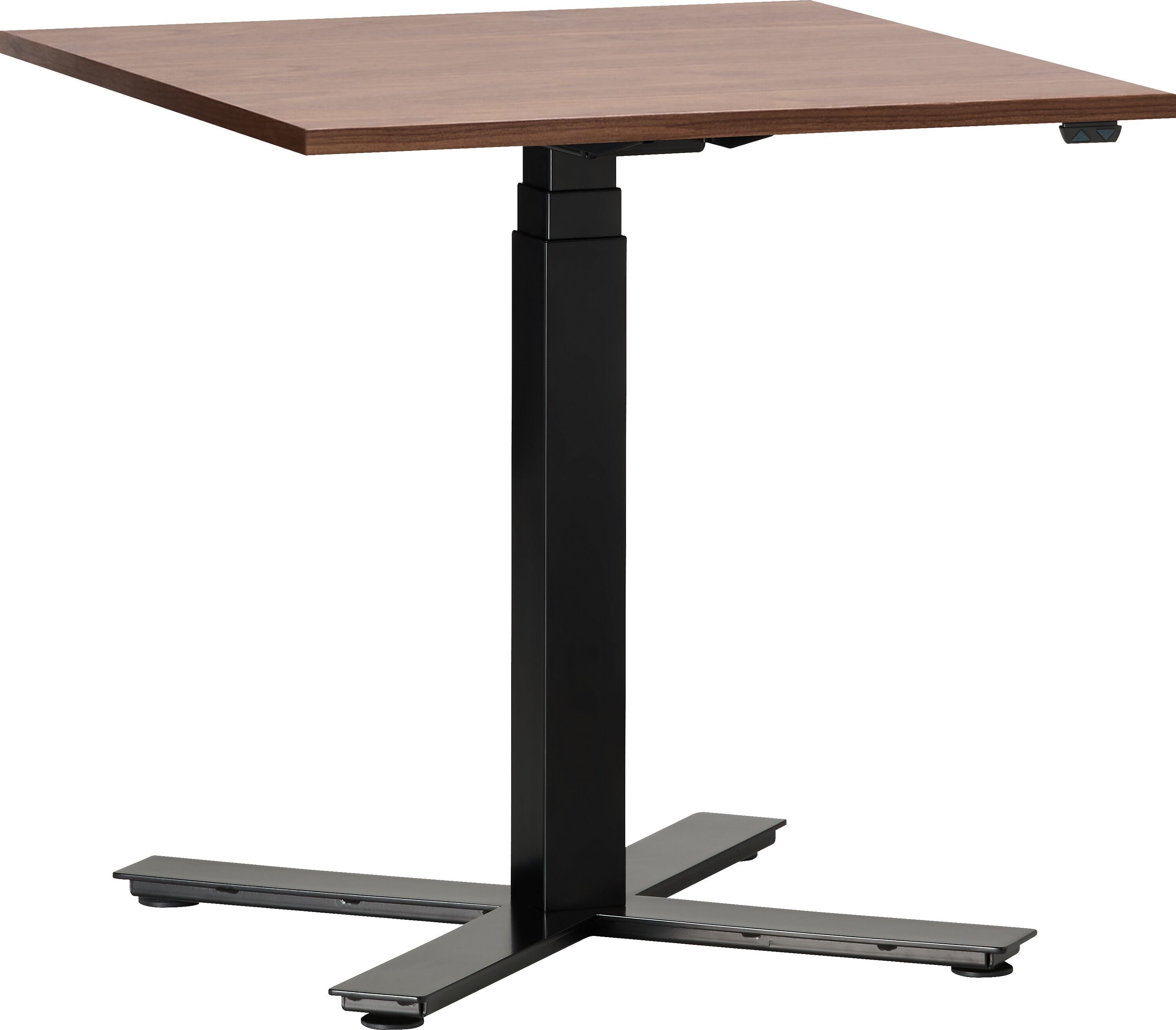 FLEXCUBE Besprechungstisch höhenverstellbar - Nussbaum / B: 70.0 cm x T: 70.0 cm x H: 62.5 cm