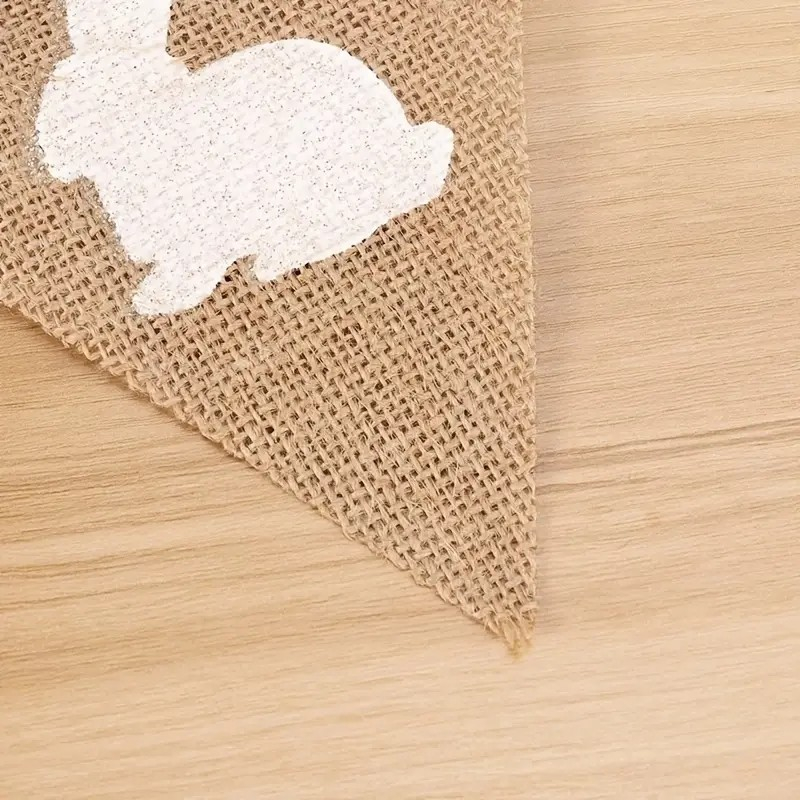 (225cm) Jute Oster Wimpelkette Party Dekoration Fahnen Girlande Accessoire Banner - Osterhase
