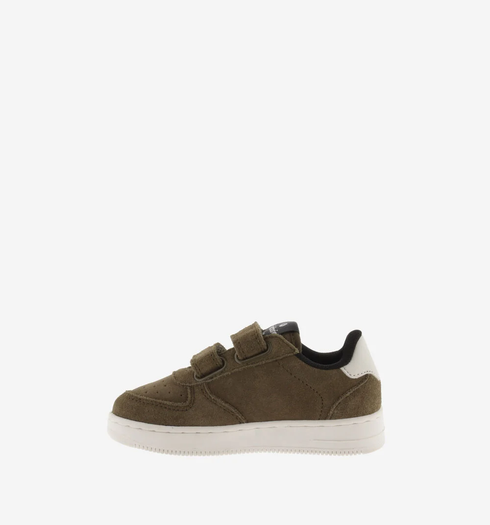 TIEMPO SPLIT LEATHER TRAINERSKAKI