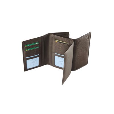 Porte-monnaie double fermeture éclair Dakota - brun - label M