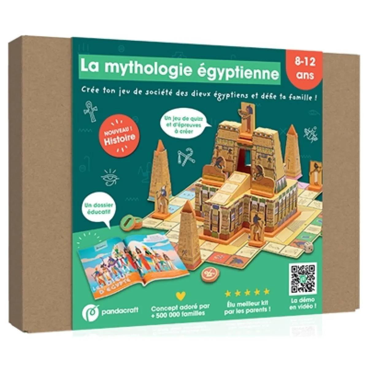 La mythologie égyptienne : Kit Pandacraft 8-12 ans : Crée ton jeu de société des dieux égyptiens